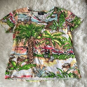Onque Casual Colorful Tropical Print Women's Top